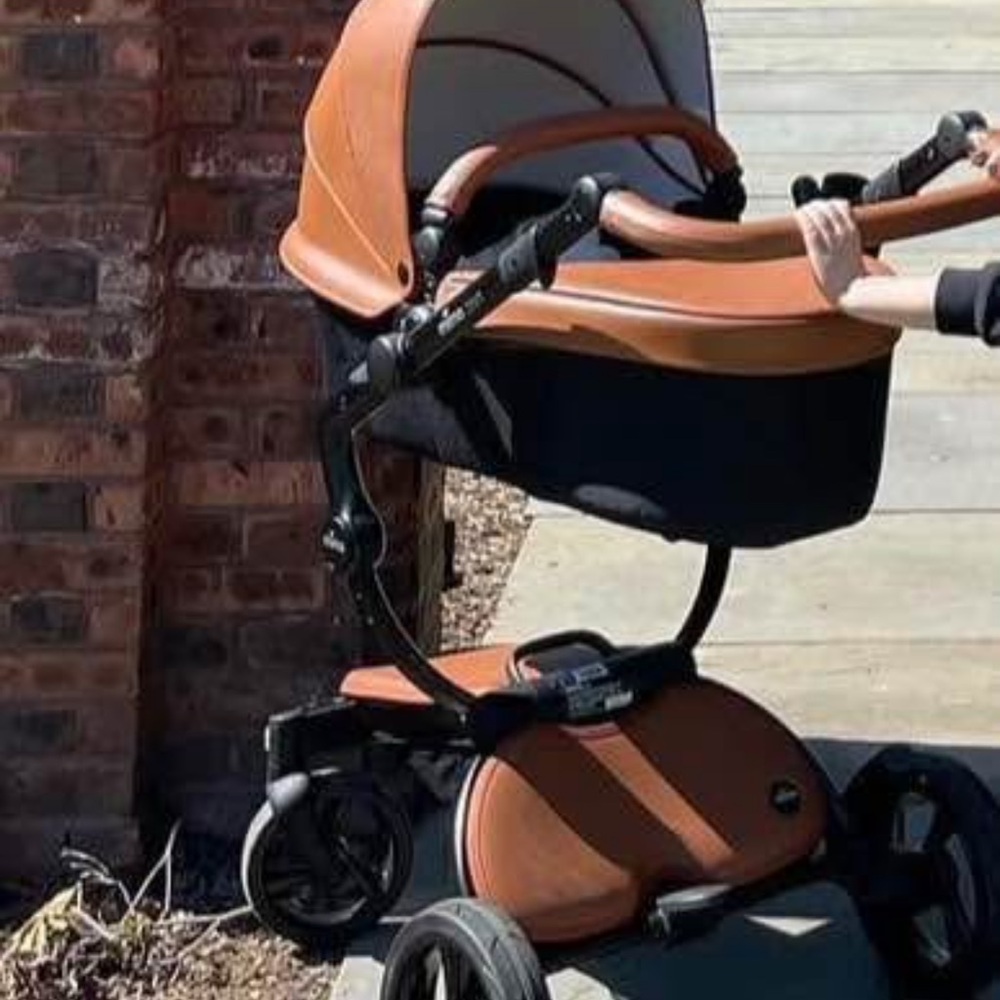 Luxury Brown Leather Stroller